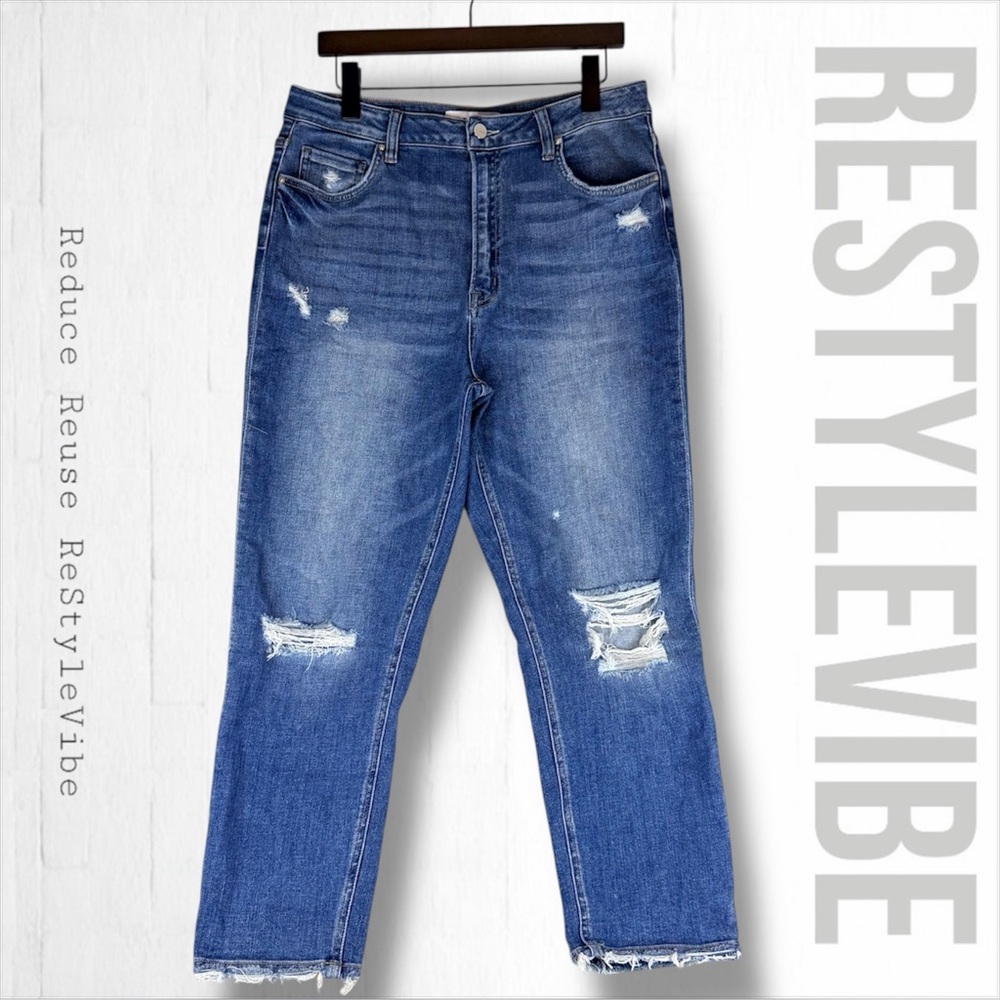 MICA Women’s Size 31 Denim Jeans High Rise Style Ankle Fit Stretch Distressed